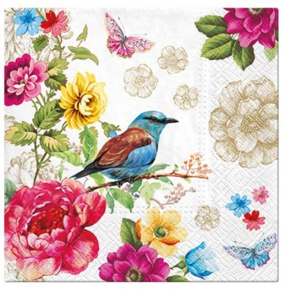 Paw Lunch Napkins 33cm Pack Of 20 | 3 Ply | Bird Of Paradise Carousel 1