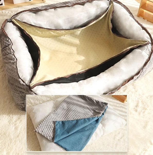 Size 120cmx90cmx37cm High back bolster comfort Pet bed Dog Bed Super Thick Warm Carousel 2