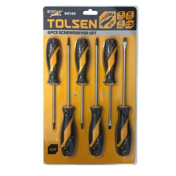 Tolsen 6Pce Screw Driver Set Tl95145 Sq1 & Sq2 Ip10 Carousel 1