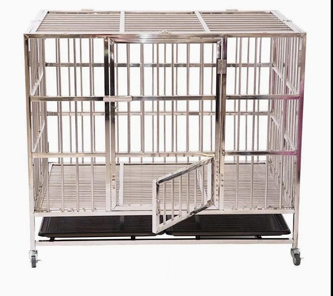 Collapsible Stainless Steel Pet Cage 110CM with Wheels FREE DELIVERY Wellington63616212115587113