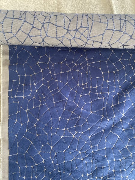 Navy velvet cobblestone fabric Carousel 1