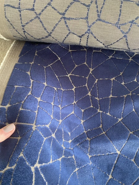 Navy velvet cobblestone fabric Carousel 6
