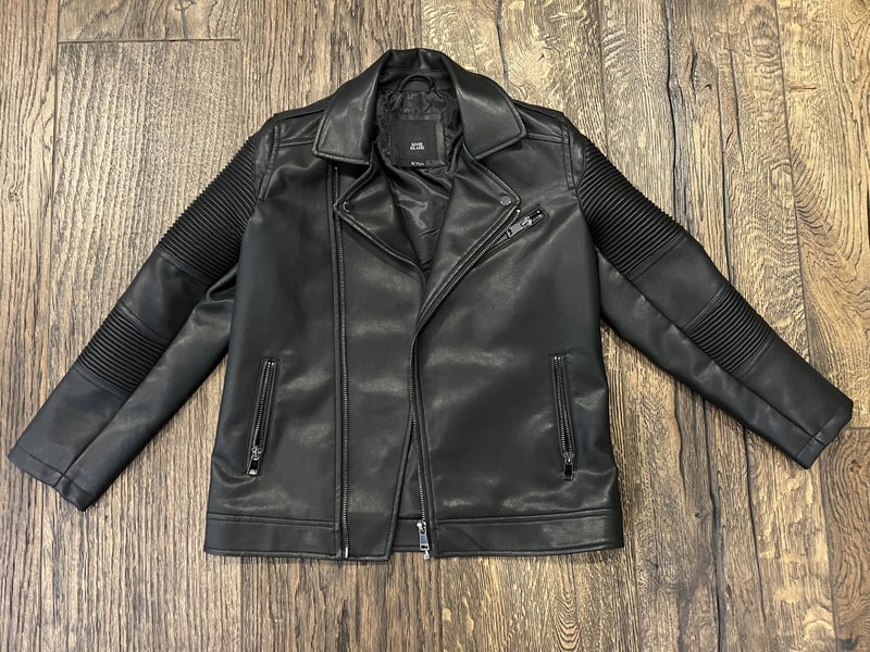 River Island Boy's Pu leather jacket - Size 9-10 years Carousel 1