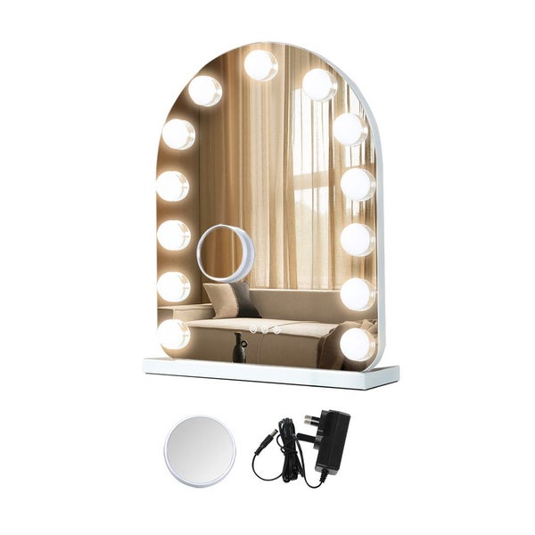 Yezi Hollywood Mirror Arch-shaped Vanity Makeup Mirror with Lights Tabletop Carousel 1
