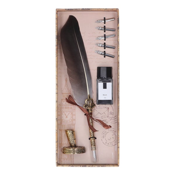 feather pen feather drawing pen retro feather pen old pen Quill Pen Zinc Alloy Carousel 1