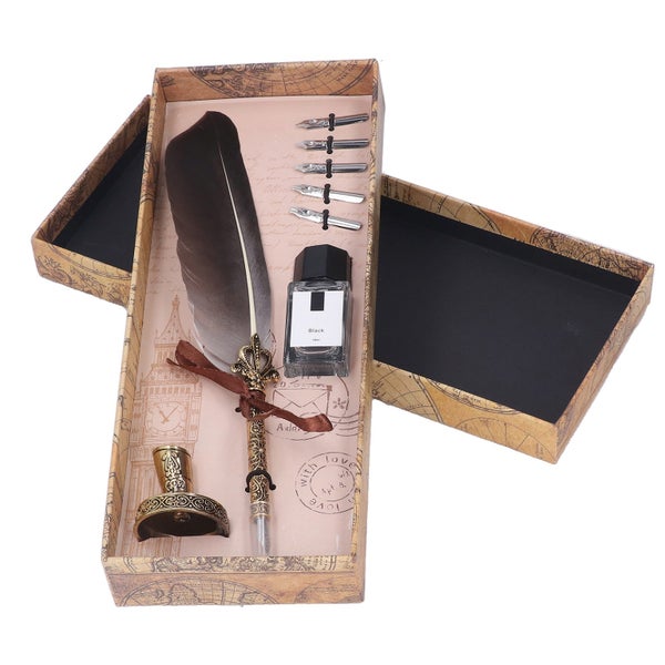 feather pen feather drawing pen retro feather pen old pen Quill Pen Zinc Alloy Carousel 8