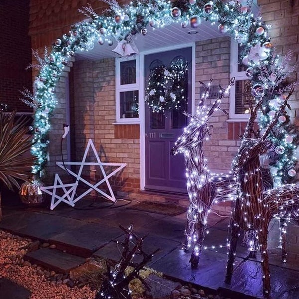 LUMIRO 2-Pack 22M 200 LED Solar String Lights - White Light Carousel 5