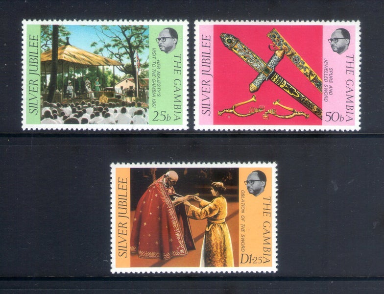 Gambia - 1977 Silver Jubilee Set (3) - UHM - 365/7 Carousel 1