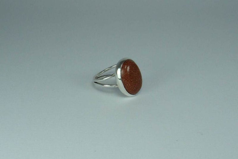 Ring | Gold Stone | nz made | size Q | 925 Sterling Silver #332 Carousel 2