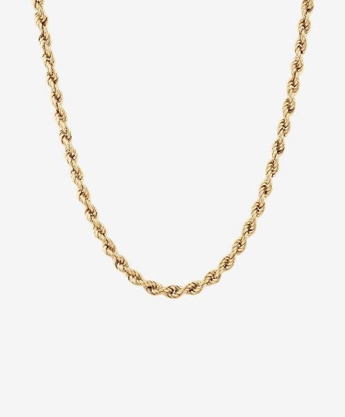 Men's 5MM Titanium Steel Solid Twisted Link Chain in 18K Gold - SALE! Carousel 1