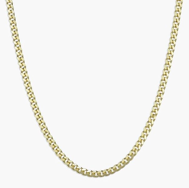 Men's Titanium 3MM Solid Cuban Link Chain in 14k Gold - SALE! Carousel 1