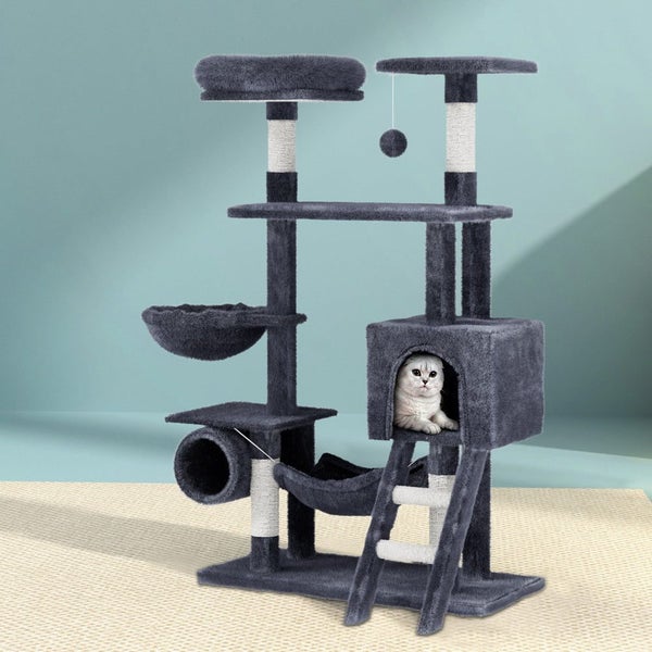 I.Pet Cat Tree 144Cm Tower Scratching Post Scratcher Wood Condo Toys House Bed F Carousel 6