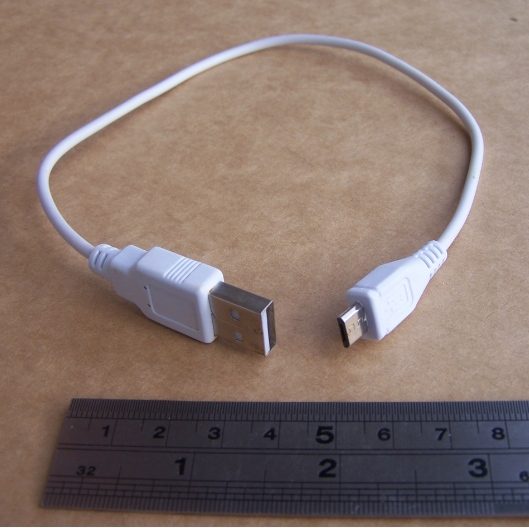 Cable: USB-A and Micro-B, power only, 35cm long, white Carousel 1
