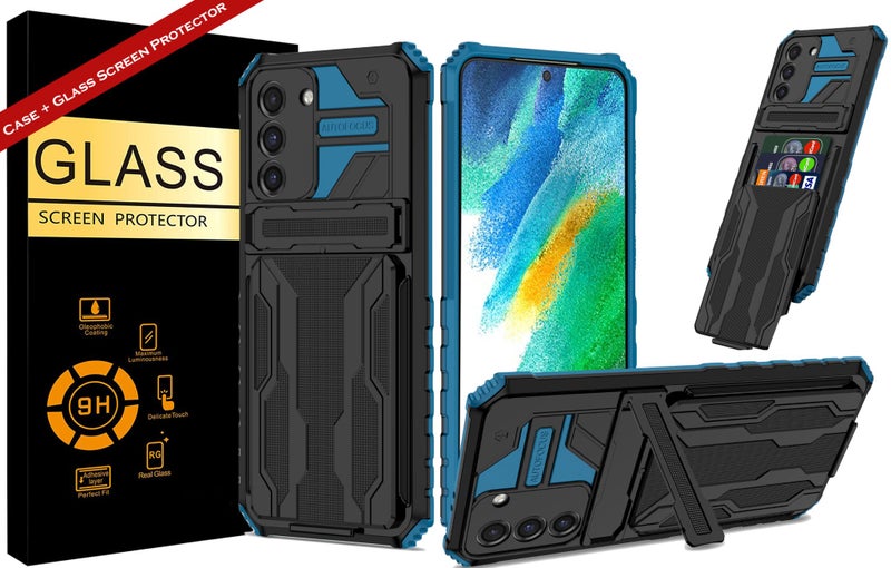 1x Shockproof Phone Cover for Samsung S21 Blue Carousel 1