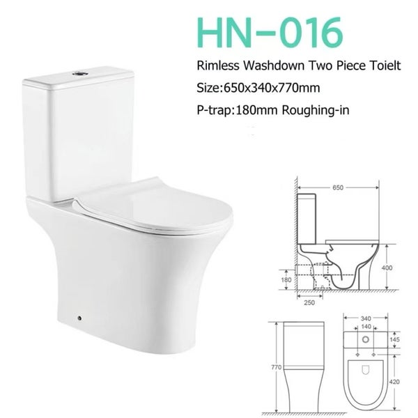 SALE! Toilet Suite - Two Piece HN016 P-Pan Carousel 1