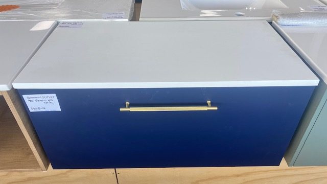 HARROW 900 WALL HUNG IN INDIGO W/ MATTE WHITE STONECAST SLABTOP - EX DISPLAY Carousel 1