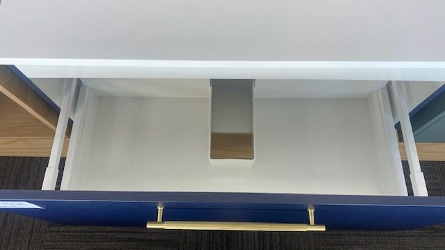 HARROW 900 WALL HUNG IN INDIGO W/ MATTE WHITE STONECAST SLABTOP - EX DISPLAY Carousel 2