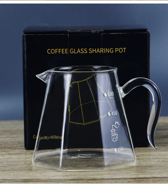 V60 Glass Coffee Range Server -- Octagon Design 600ML62981389953411113
