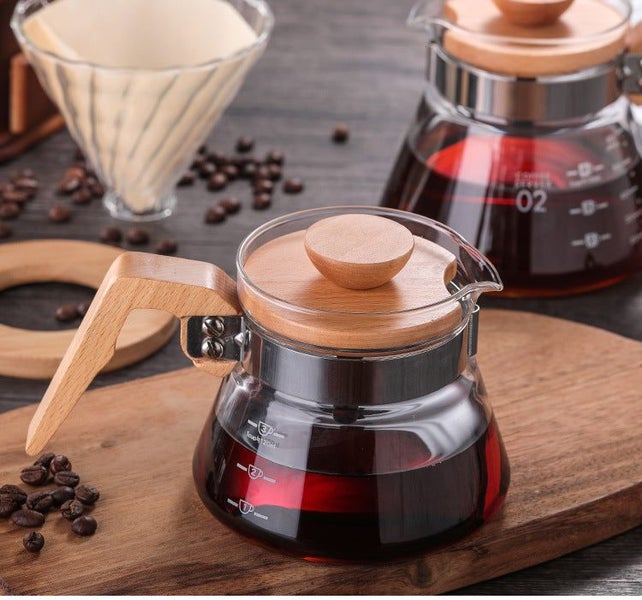 400ML Glass Range Serve with Wooden Handle62981390069121111