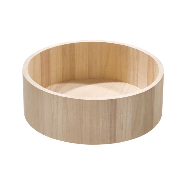 iDesign Tall Wood 26.67cm Turntable Kitchen Storage Pantry Organiser Natural Carousel 1