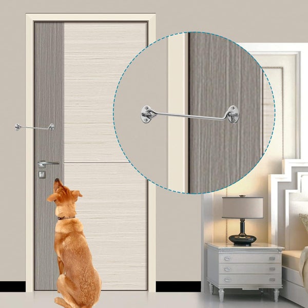 2PCS Barn Door Latch Sliding Door Lock with Screws & Eye Hook - Silver Carousel 4