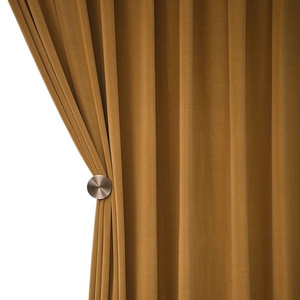 Anydrape 100cm Mustard High Quality Modern Velvet Blackout Curtains for Livin... Carousel 1