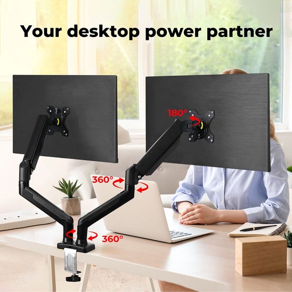 Traderight Monitor Stand Dual Arm TV Bracket Screen LED Holder Desk Freestanding Carousel 2