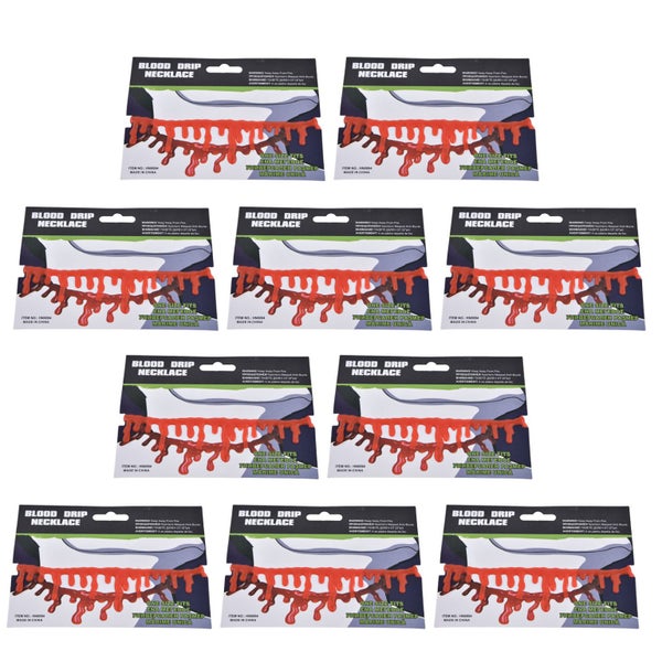 dripping blood necklace 10pcs Halloween Dripping Blood Necklace Vampire Blood Carousel 8