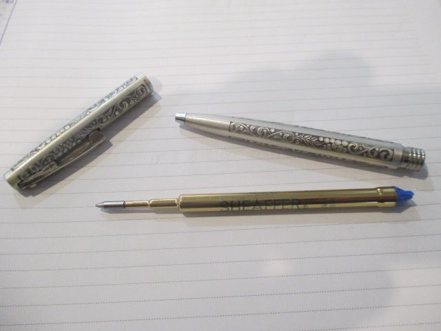 SHAEFFER SILVER PEN / PENCIL SET. CASED Carousel 7