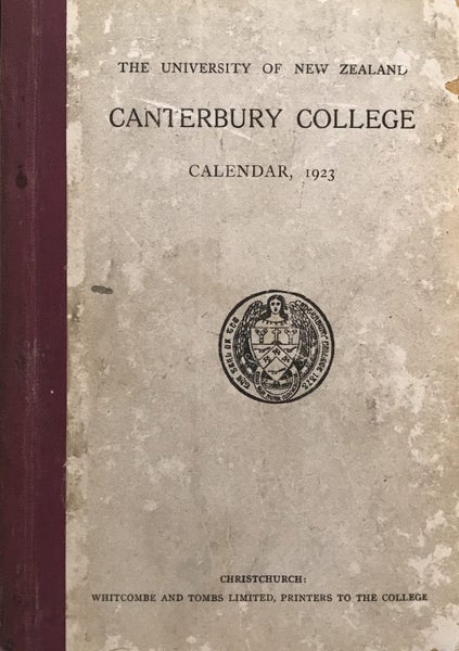CANTERBURY COLLEGE: Calendar 1923 Carousel 1