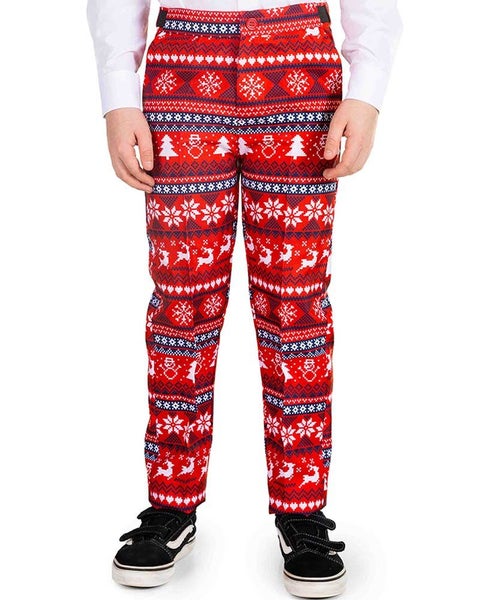 Christmas Red Nordic Pixel Boys Suitmeister Carousel 2
