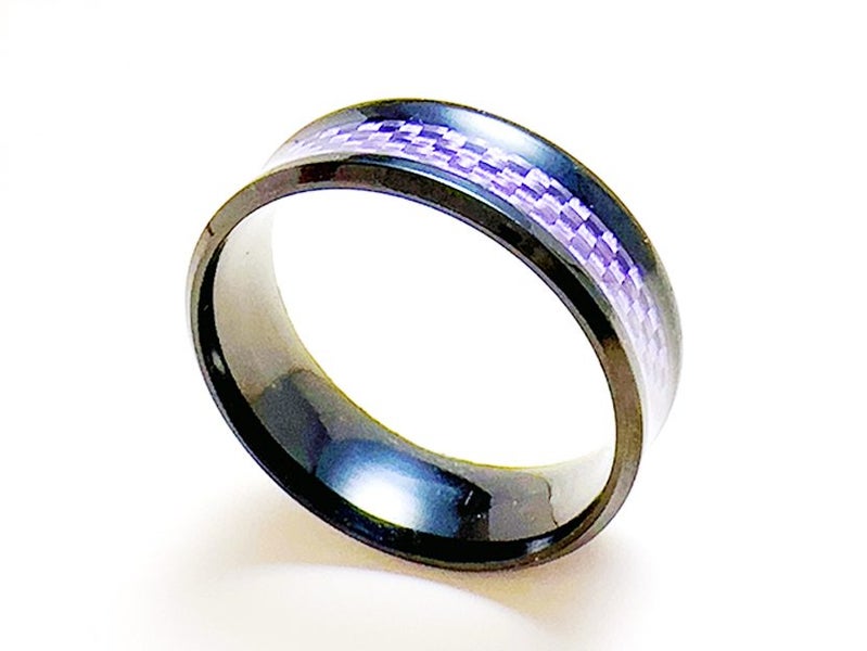Purple Carbon Fiber Stainless Steel Ring Carousel 1