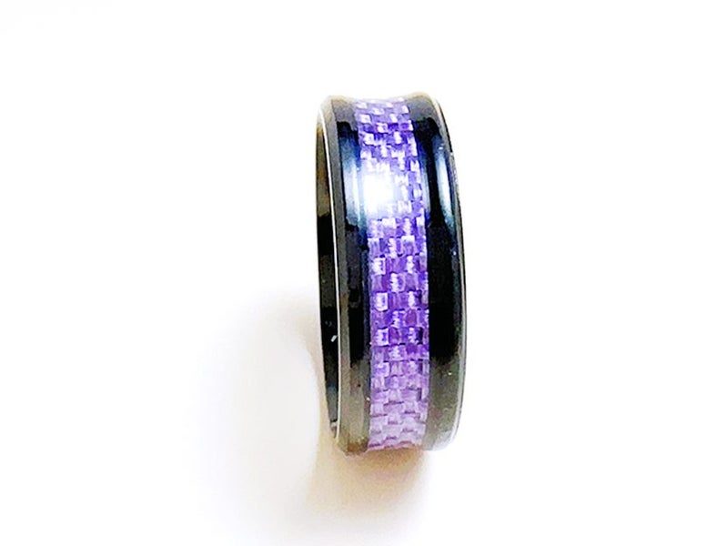 Purple Carbon Fiber Stainless Steel Ring Carousel 2