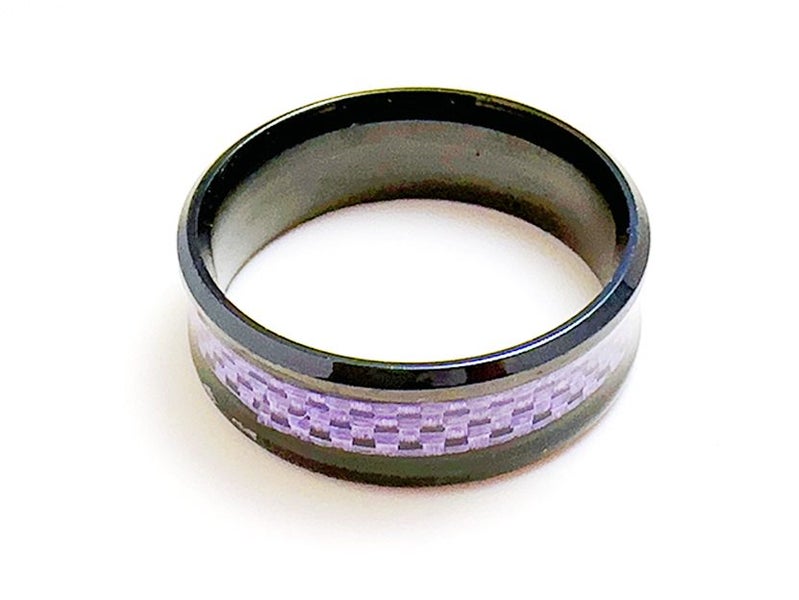 Purple Carbon Fiber Stainless Steel Ring Carousel 3