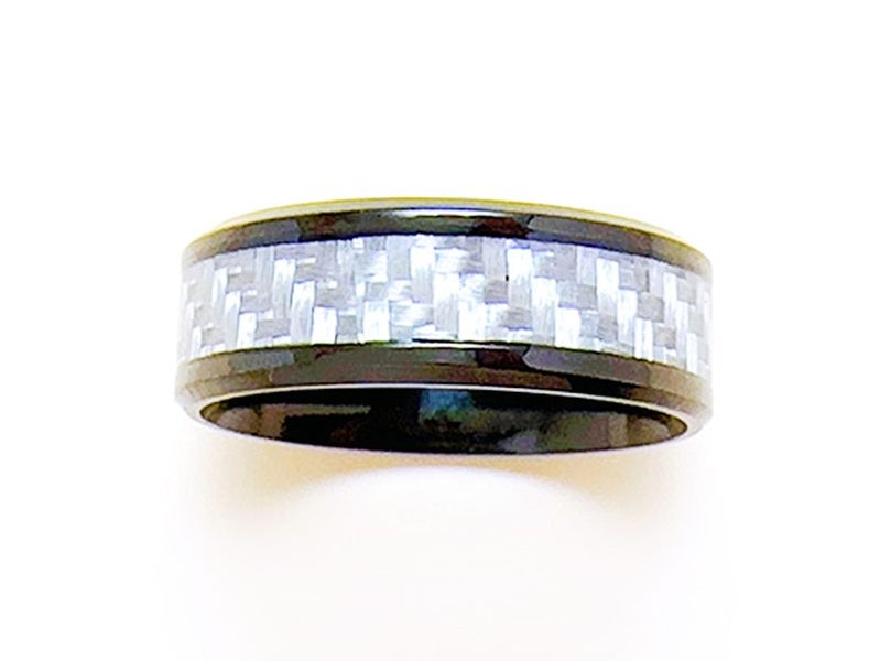 White Carbon Fiber Stainless Steel Ring Carousel 1