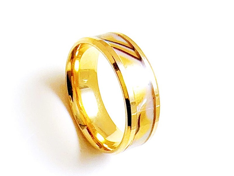 Stainless Steel Ring with Oil Drip Design Carousel 3