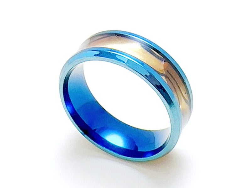 Stainless Steel Ring with Oil Drip Design Carousel 1