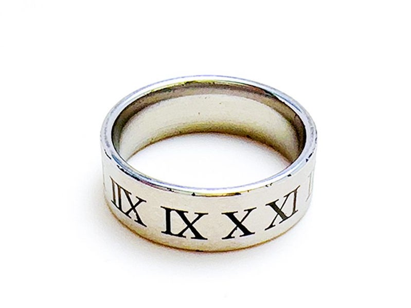 Stainless Steel Ring with Numeric Pattern Carousel 3