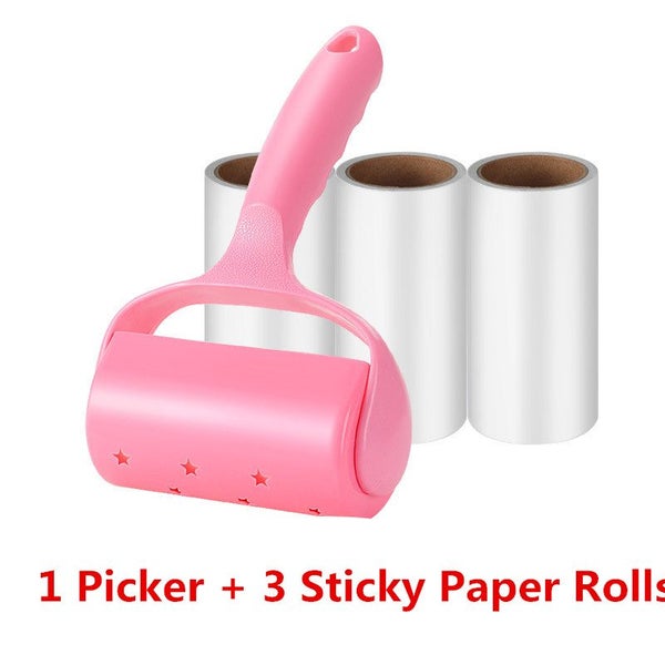 NEW Sticky Picker Lint Remover Roller Duster Fluff Cleaner+3 Paper Rolls Carousel 1