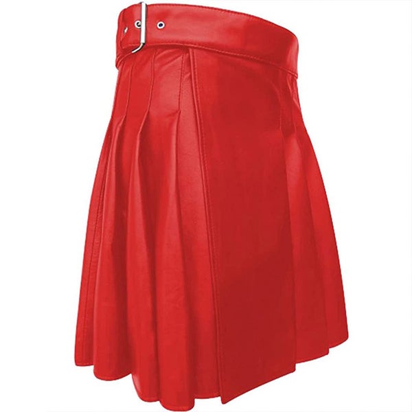 Customized Leather Utility Kilt Classic Red Carousel 1