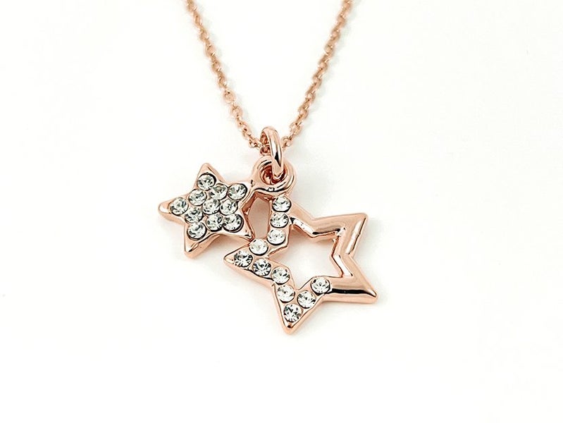 Zirconia Star Pendant on a Dreamy Rose Gold Chain Carousel 1