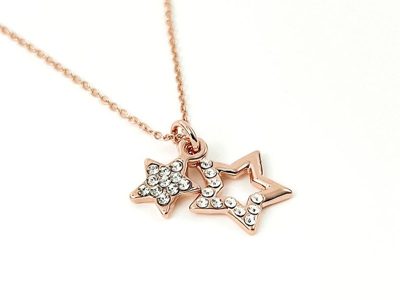 Zirconia Star Pendant on a Dreamy Rose Gold Chain Carousel 2