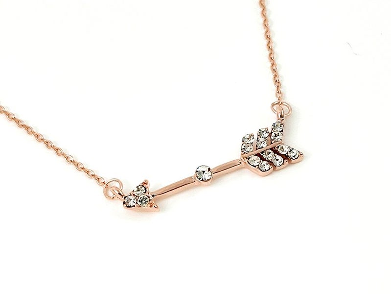 Zirconia Arrow Pendant on a Rose Gold Chain Carousel 1