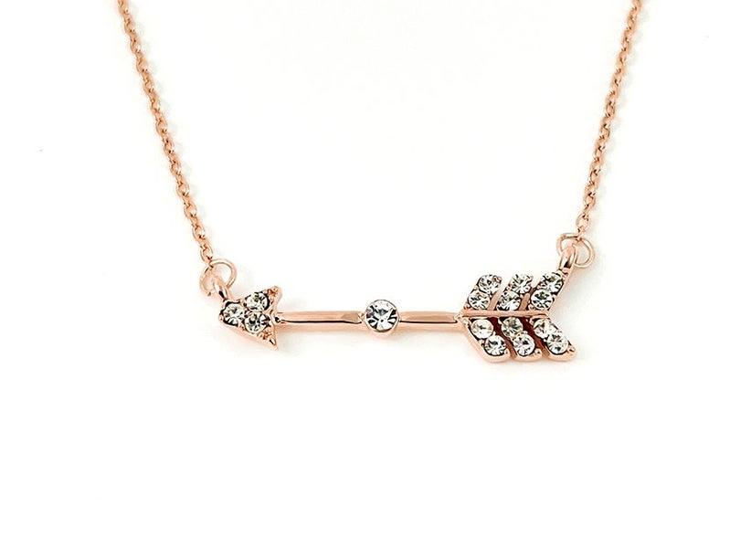 Zirconia Arrow Pendant on a Rose Gold Chain Carousel 2