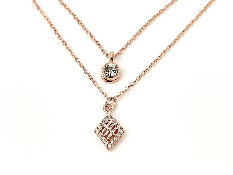 Sparkling Zirconia Rose Gold Pendant Carousel 1