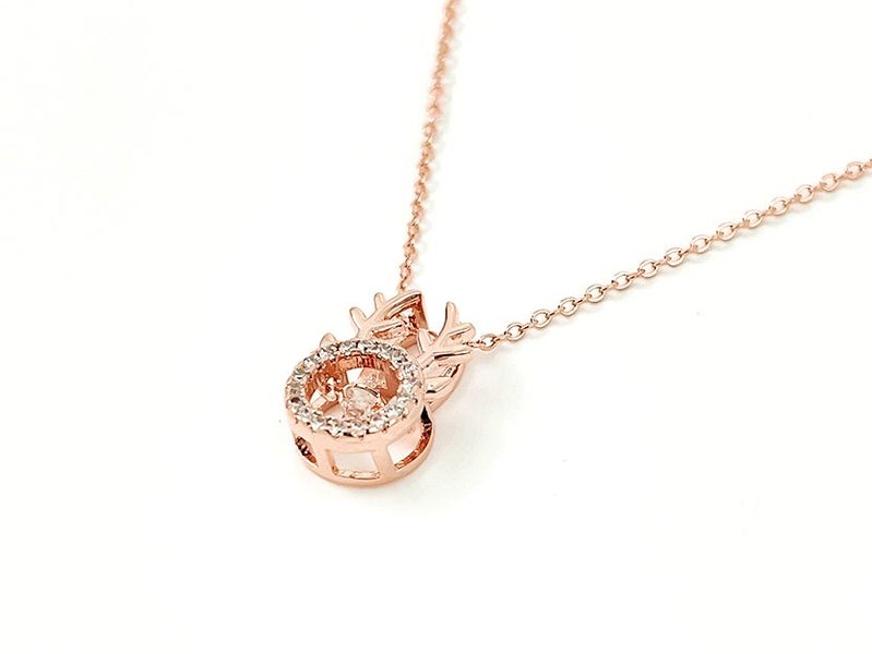 Rose Gold Pendant Necklace with Radiant Zirconia Carousel 2