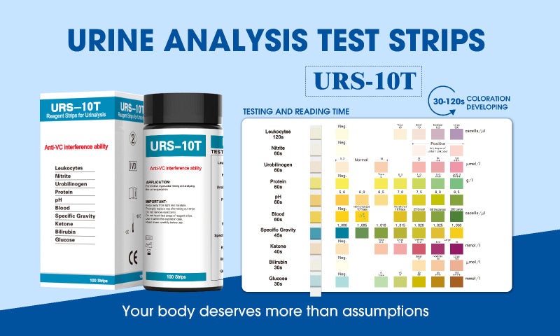 100pcs URS 10-in-1 Urine Test Strips64457665423489112