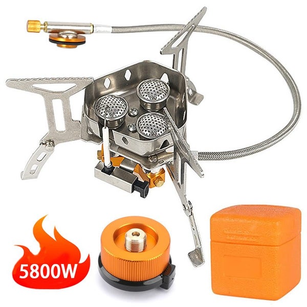 Outdoor Gas Foldable Portable 3 Head for Travel Picnic BBQ 5800W Big Power Ca... Carousel 2