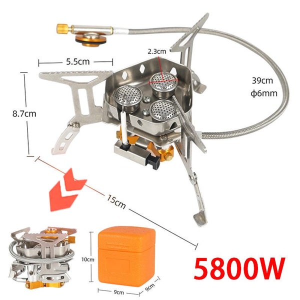 Outdoor Gas Foldable Portable 3 Head for Travel Picnic BBQ 5800W Big Power Ca... Carousel 7