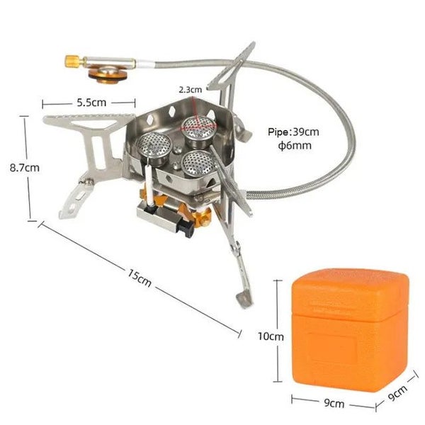Newest Arrival Portable Three Head Windproof Camping Picnic Burner Outdoor Fo... Carousel 1